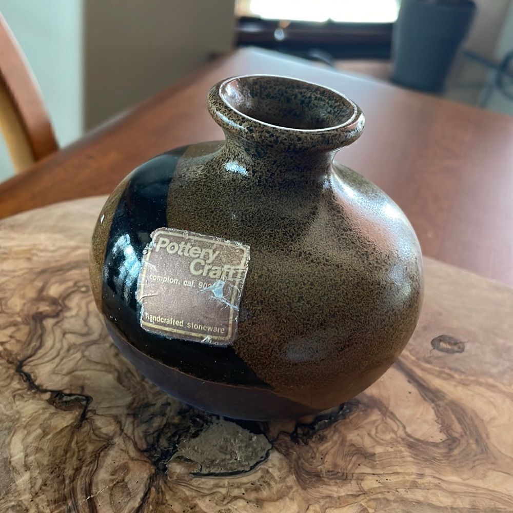 Mid Century Pottery Craft Stoneware Bud Vase